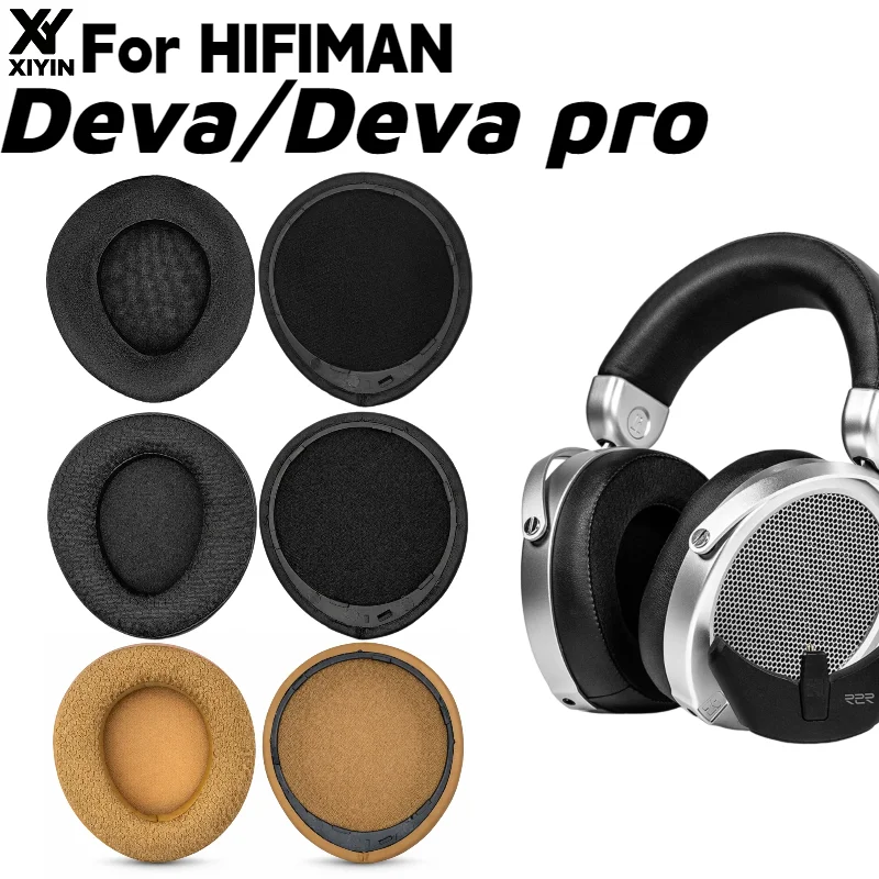 Leather Mesh & Lambskin Ear Cushions With Buckle Replacement Earpads For HIFIMAN Deva Deva pro Headset Memory Foam Accessories