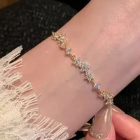 Zinc Alloy Bracelet Sparkling Zircon Flower Bracelet Handmade Bracelet Alloy For Daily Wear Fashion Accessory Party 4