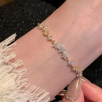 Zinc Alloy Bracelet Sparkling Zircon Flower Bracelet Handmade Bracelet Alloy For Daily Wear Fashion Accessory Party 4
