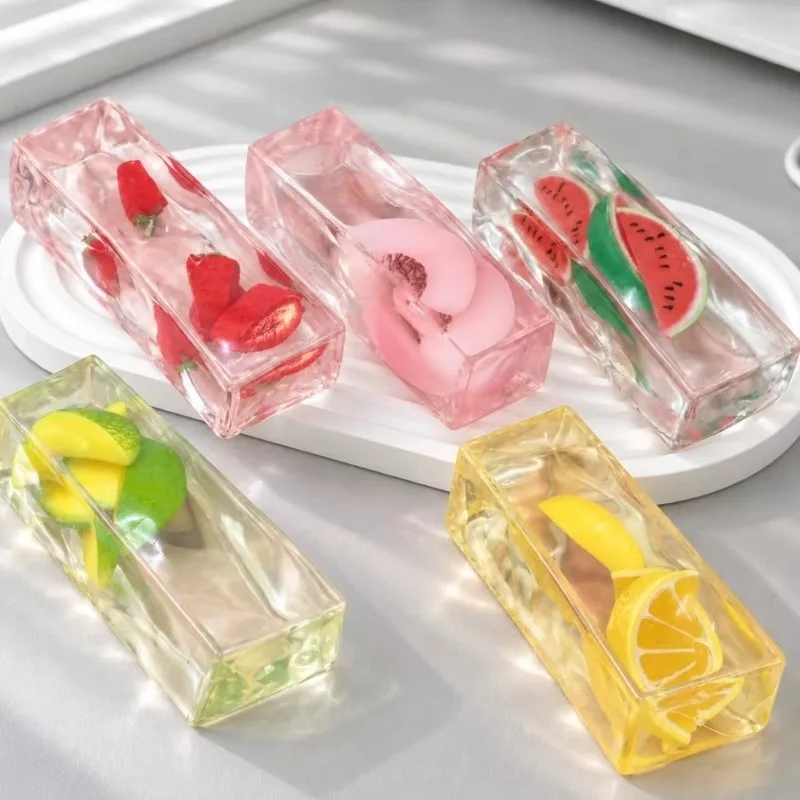 Erdbeer-Gelee-Streifen-Quetschspielzeug, transparentes Pfirsich-Maltose-Fidget-Sensorikspielzeug, Wassermelonen-Stressball, Quetschspielzeug, Partygeschenke – Detail 6