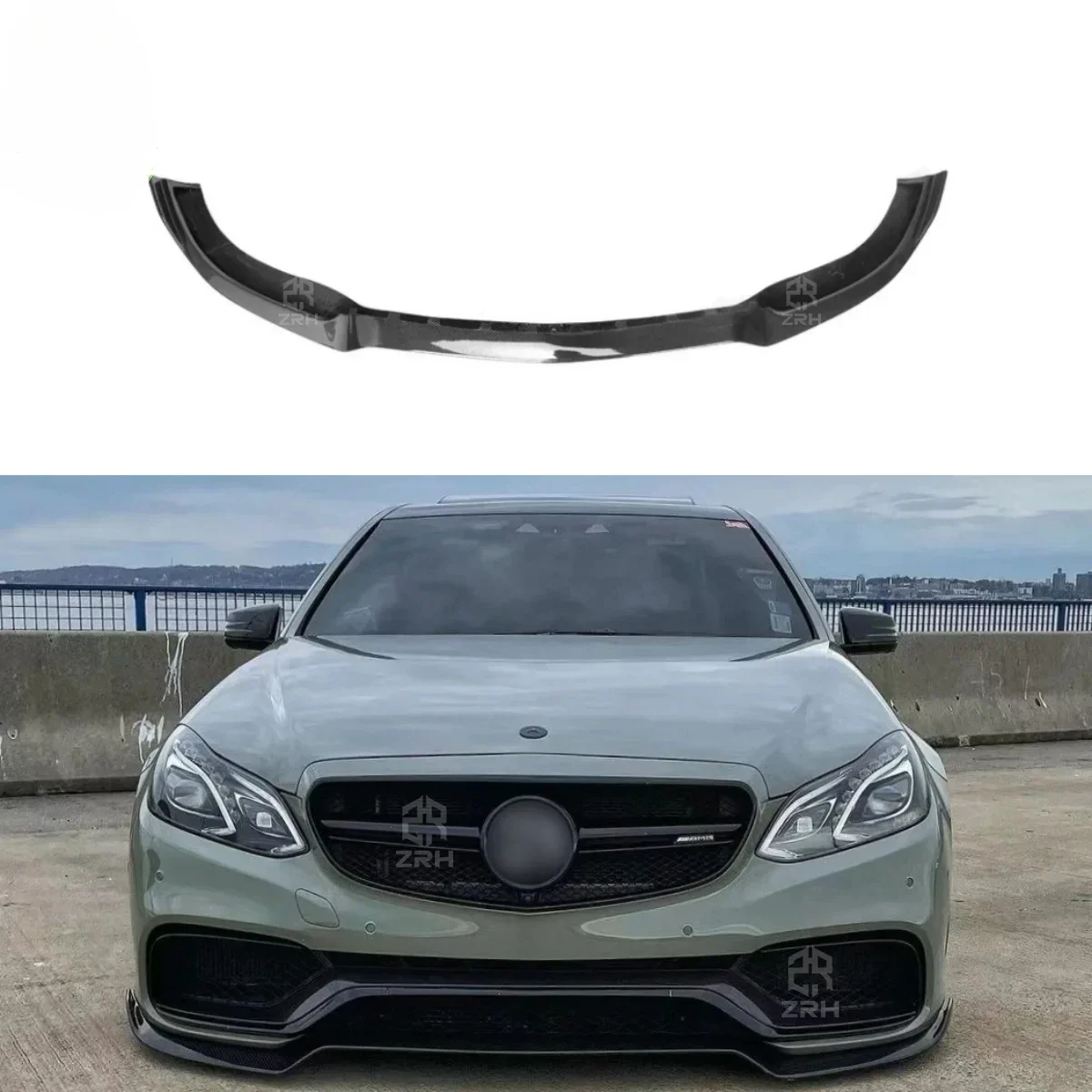 B Style Front Bumper Lip Splitter For Mercedes Benz E-CLASS W212 E63 AMG Carbon Fiber Front Lip 2014-2016