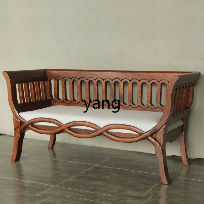 CX Light Luxury Modern Style Soft Sofa Chair Bed Bench Villa Furniture Solid Wood Bed End Stool