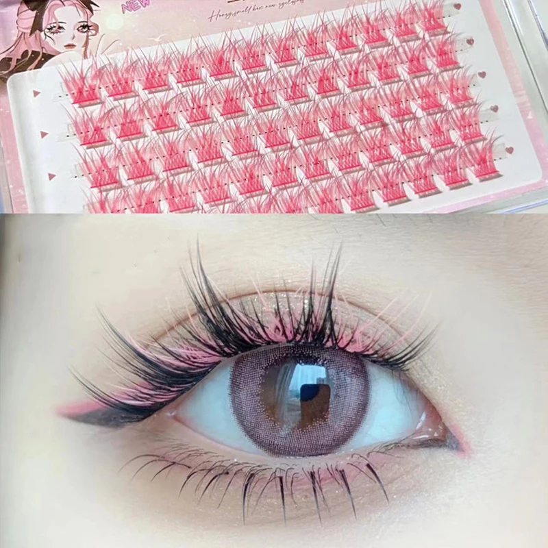 Honey Box Color Eyelash Lazy Fish Tail Color Fairy Natural New Thick Single Cluster Eyelash Festival cosplay Essential