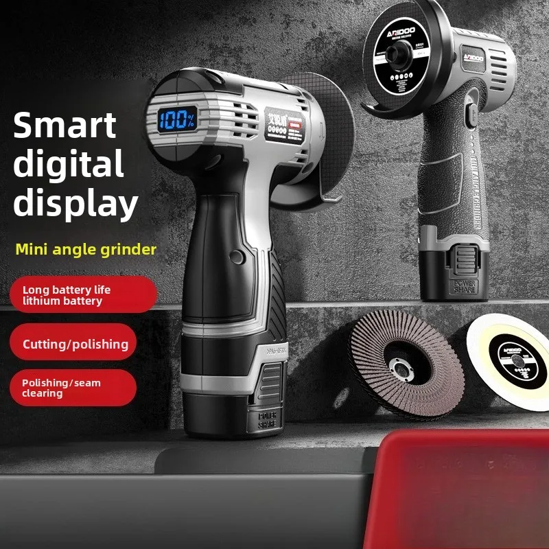 

Mini Angle Grinder Lithium Battery Household Small Grinder Multi-Power Cutting Machine Sewing Cleaner