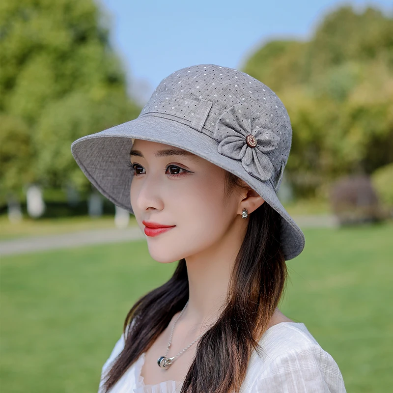 Summer New Ladies Fisherman Hat Spring and Autumn Outdoor Outing Foldable Sun Hats Fashion All-match To Send Mother Pot Hat