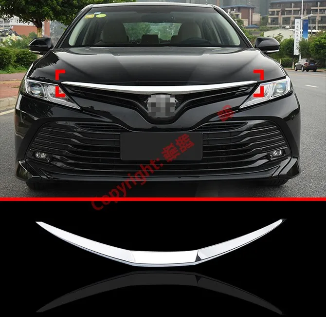 

ABS Chrome Front Grille Around Hood Trim For Toyota Camry MK8 2018 2019 Car Accessories Stickers