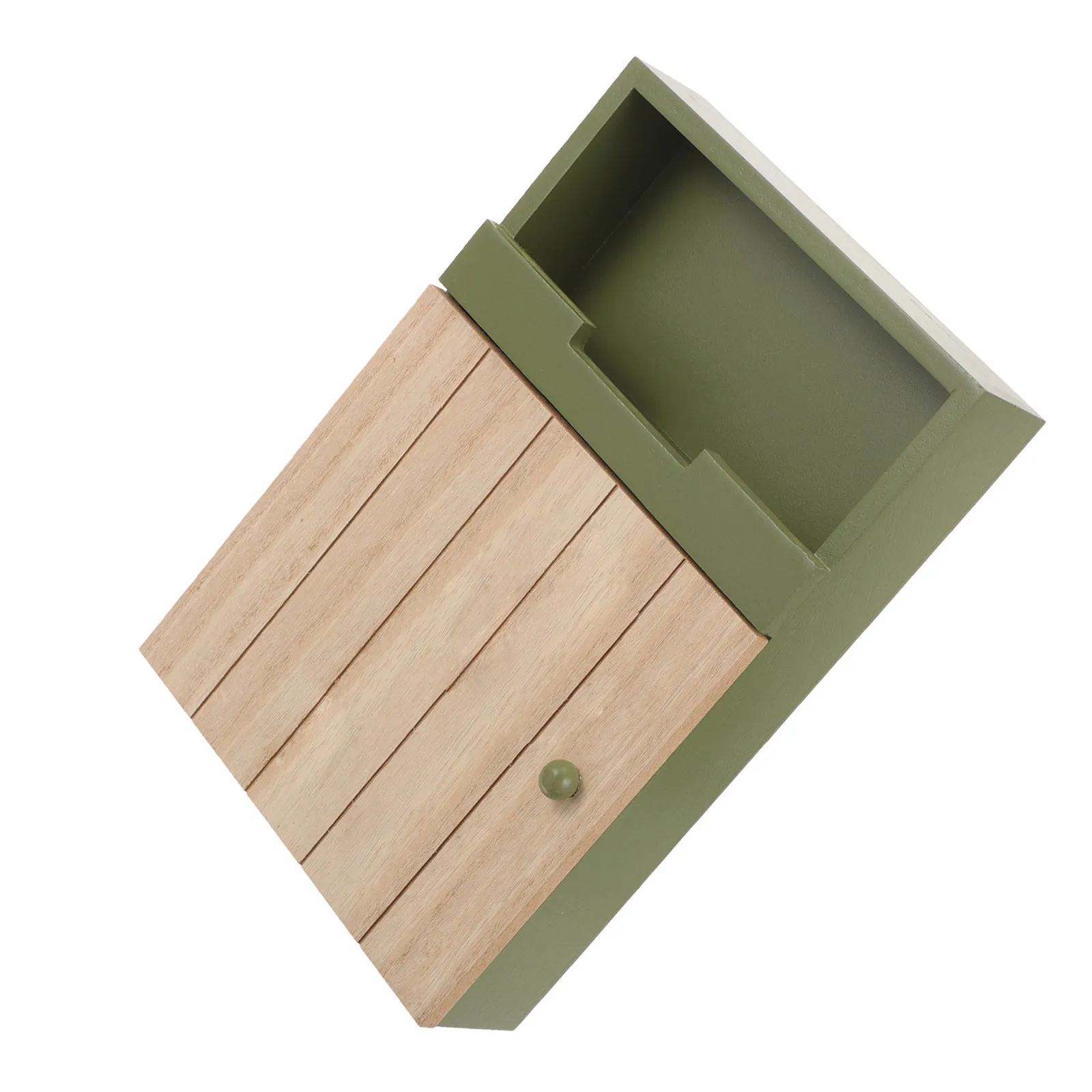 Dark Green Household Storage Organizer For Home Hotel Use Wooden Key Locker Multi-Purpose Wall Hanging Box Practical