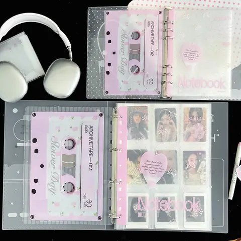 WAKAWAKA A4 Photocard Binder Set Frosted PP 4 Ring Album with 9-Pocket or Single-Pocket Sleeves and Optional Divider for Cards