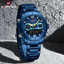 NAVIFORCE Design Watch For Men Luxury Waterproof Sport Calendar Quartz Wristwatches Dual Display Chronograph Clock Reloj Hombre