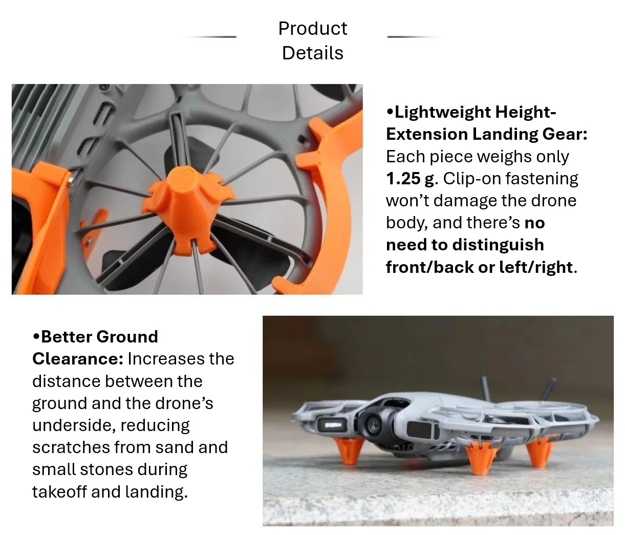 Neo 2 Schutz-Zubehör-Set für DJI (ABS-Material): Gimbal-Schutz, Stoßfänger, 4 Beine, Heckflosse, Doppelringe – Detail 8