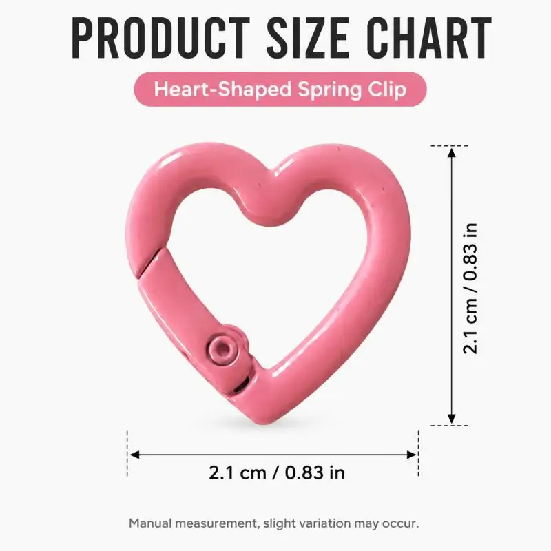 100~10 Pcs Heart-Shaped Spring Buckles, Openable Heart-Shaped Carabiner