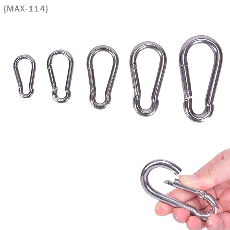 【Ja】304 Stainless Steel Spring Carabiner - Snap Hook Keychain, Quick Link Lock Buckle for Outdoor, Keys & Gear
