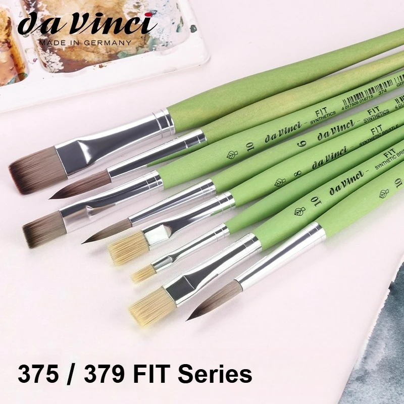 

Germany Da Vinci Professional Art Painting Brush, 375/379 FIT Series Elastic Synthetic With Green Matte Handle For Art Supplies