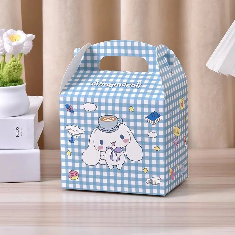 Sanrio Anime Childrens Birthday Party Gift Box Kuromi Cartoon Print Pattern Cinnamoro Candy Box My Melody Snack Bag Gift Bag