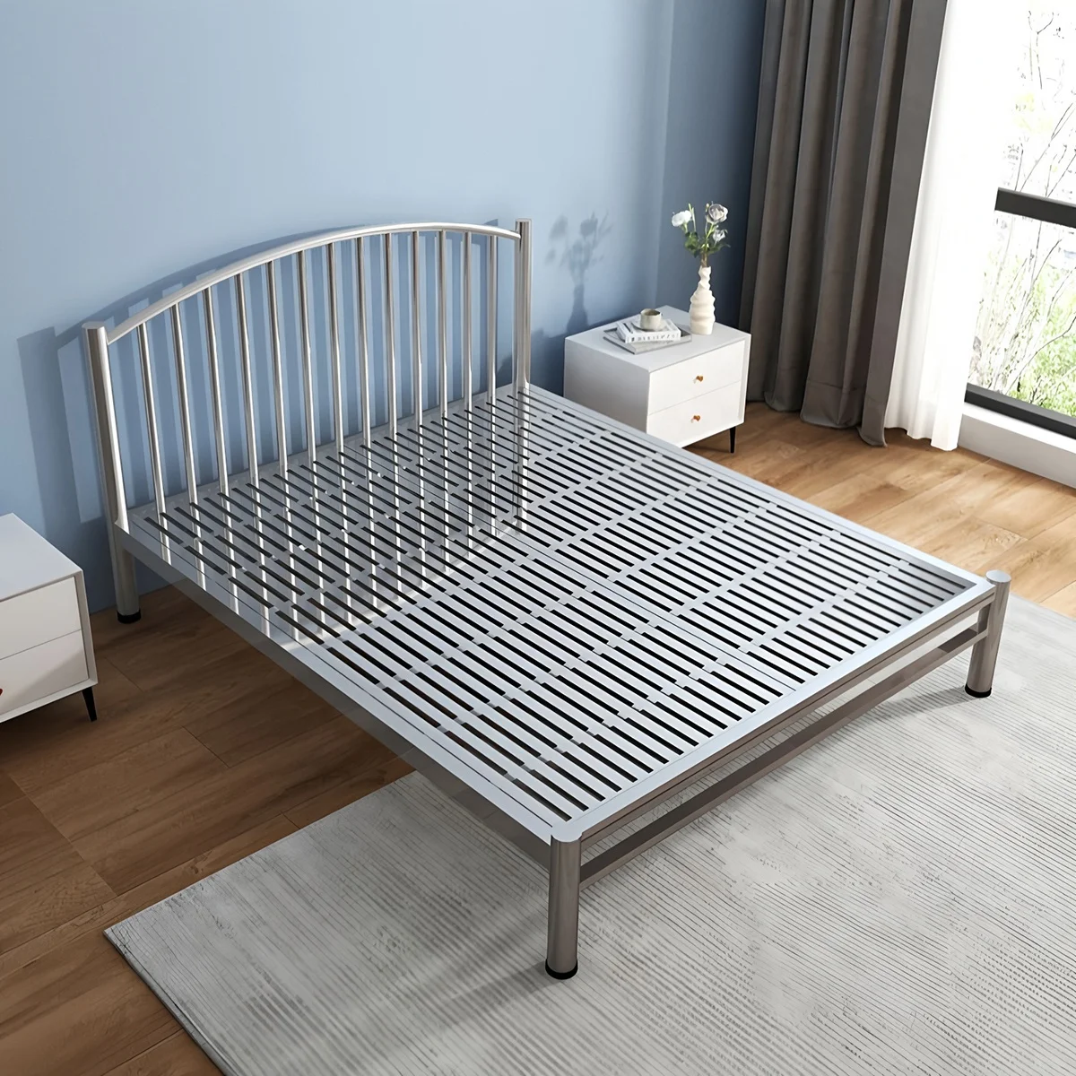 لوح سرير من الخشب الصلب عالي الجودة سميك من الفولاذ المقاوم للصدأ قابل للتعديل سرير مفرد مزدوج حديث للأطفال والكبار للمدرسة