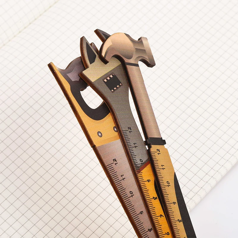Creative Stationery Cartoon Drawing Gift Office School Wooden Tools Rulers Creative Student Prizes Straight Wooden Ruler