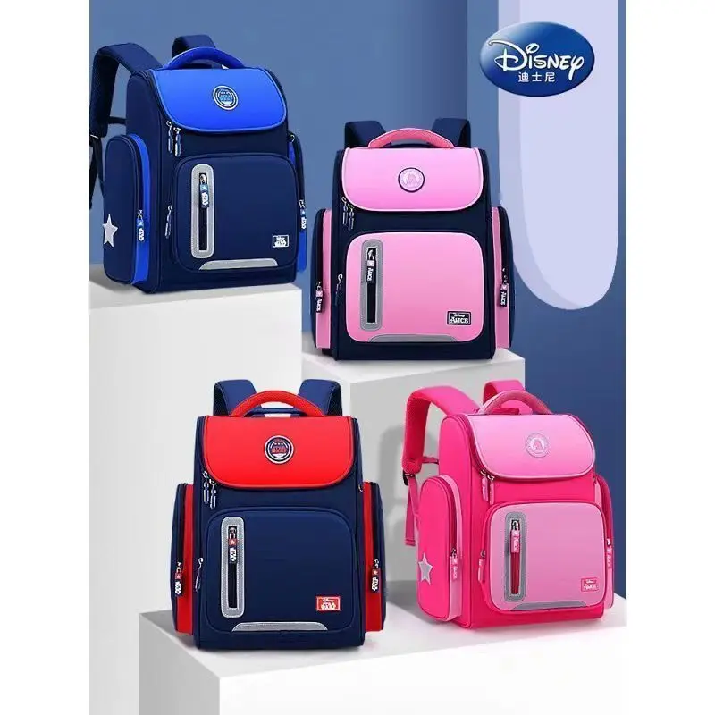 Disney New School Bags For Boys Girls Grade 1-6 Primary Student Shoulder Orthopedic Backpack Large Capacity Kids Gifts Mochilas