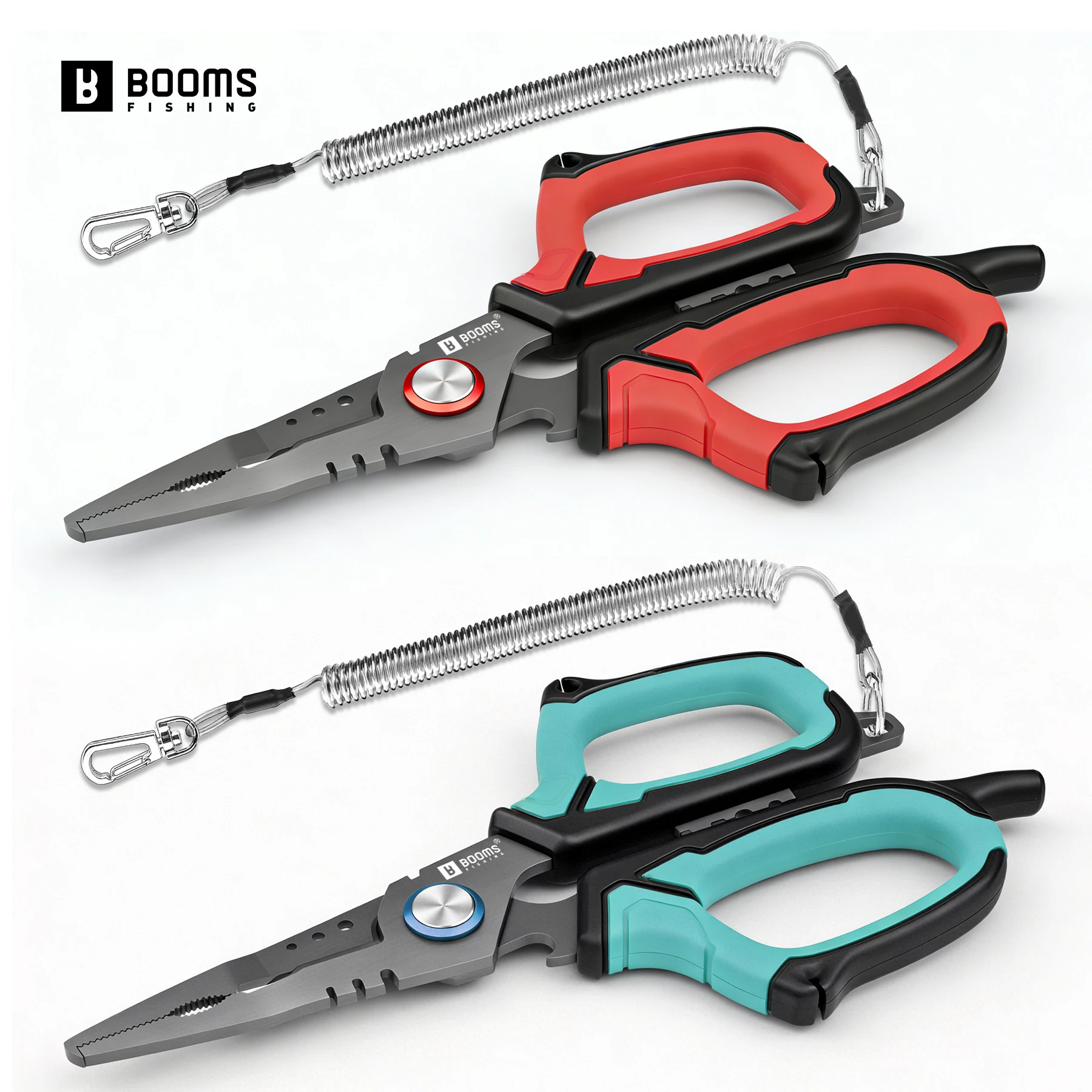 Booms Fishing H07 - Pince de pêche multifonction en acier inoxydable de 16 cm : pince pour anneaux brisés, extracteur d'hameçons, outil de pêche en mer