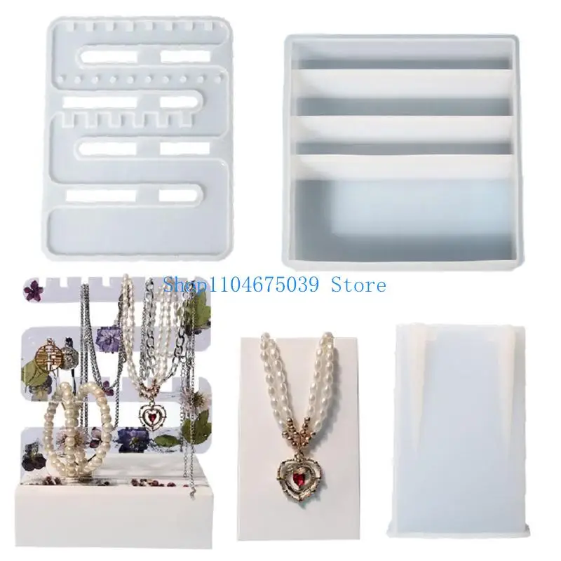 

5asd Epoxy Cosmetics Tray Casting Molds with Base Mold for Making Jewellery Display