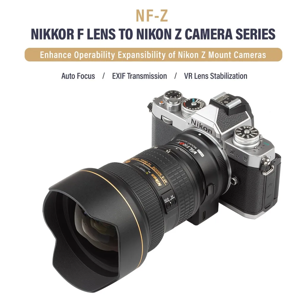 VILTROX NF-Z NIKKOR F Lens to Nikon Z Camera Mount Adapter Auto Focus Full Frame Lens Adapter for Nikon Z6 II Z7 Z50 Z30 Z9 ZFC