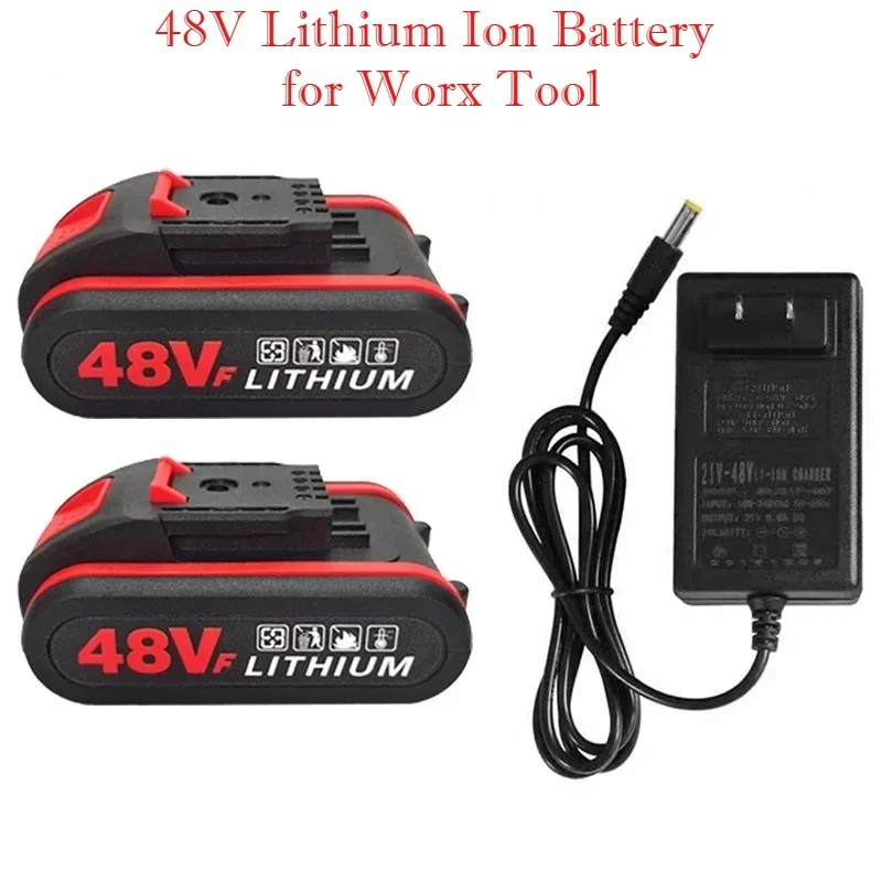 Batería Worx recargable de iones de litio de 48V, reemplaza la herramienta eléctrica de motosierra de tijera de taladro de impacto 21VF 48VF 88VF
