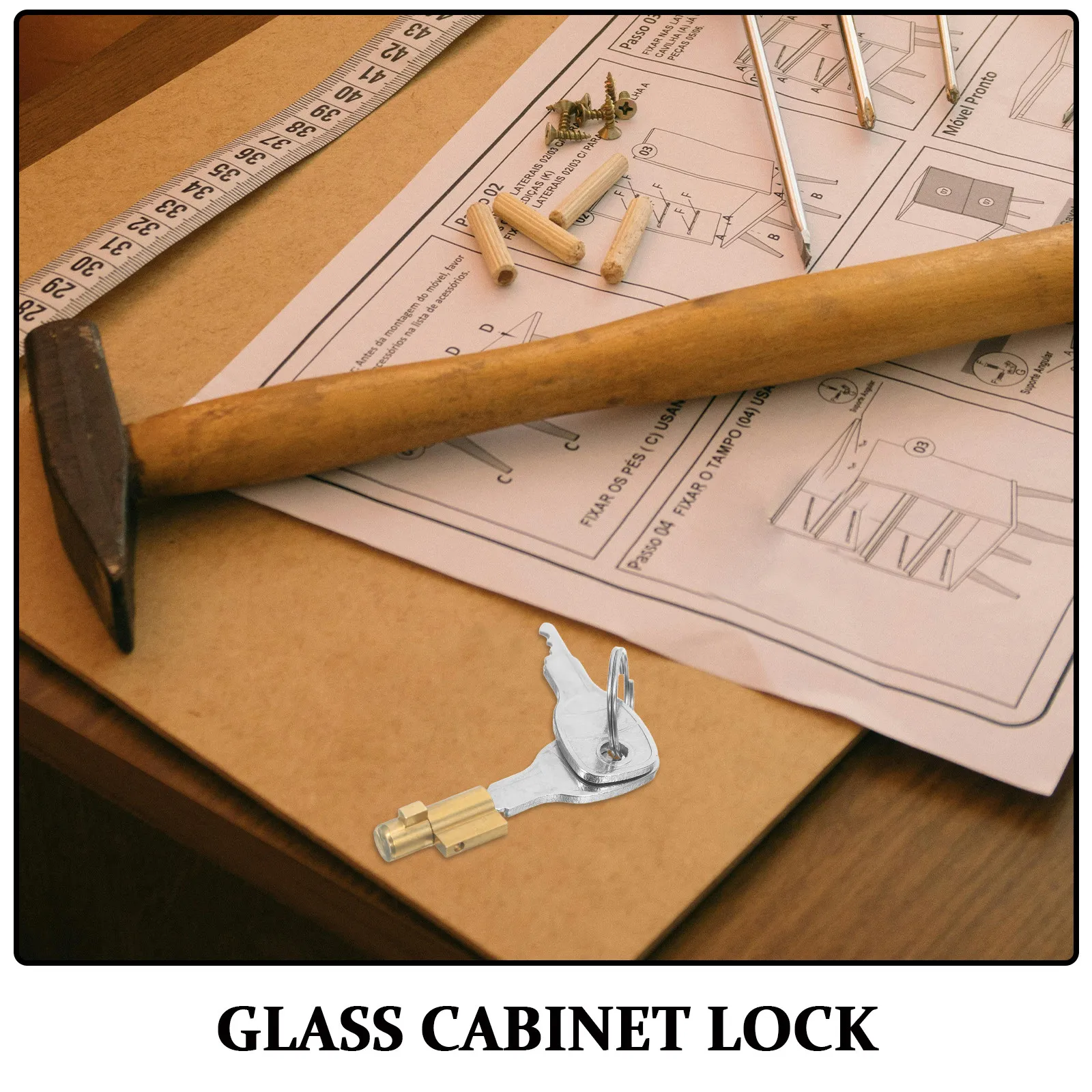 Glass Cabinet Lock for Sliding Doors Keyed Metal Concealed Cylinder Lock Retail Museum Jewelry Display Collectibles