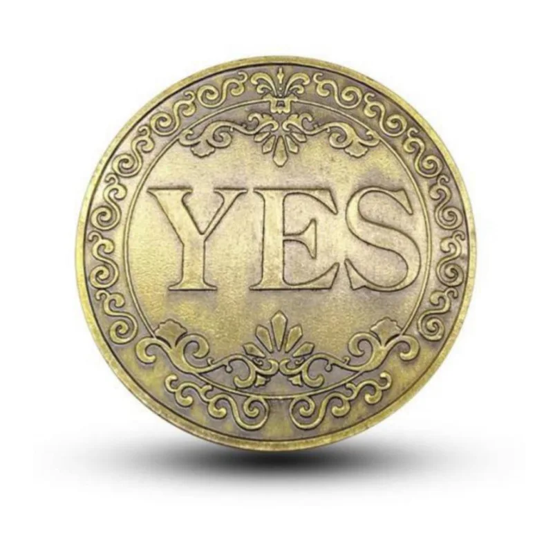 YES or NO Commemorative Coin Floral YES NO Letter Coin Classic Magic Tricks Toys Close Up Magic Props Show Tool Accessories