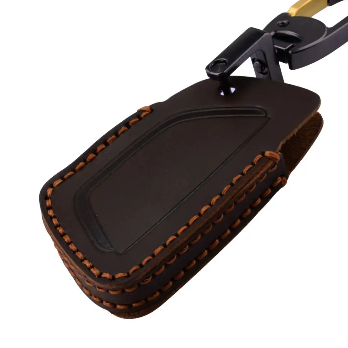 5 Button Brown Car Key Cover Fob Case Cowhide Leather Fit for Chevrolet Silverado GMC Sierra Buick 2022 2023 2024 view 3