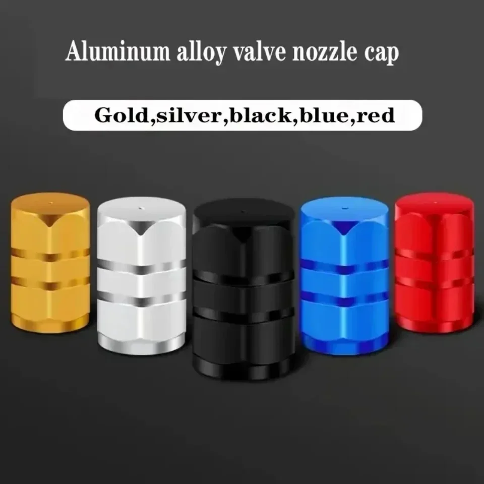 Car Tire Valve Stems Cap Knurling Style Tire Valve Cap Aluminum Tire Wheel Stem Air Valve Cap Car Accessories