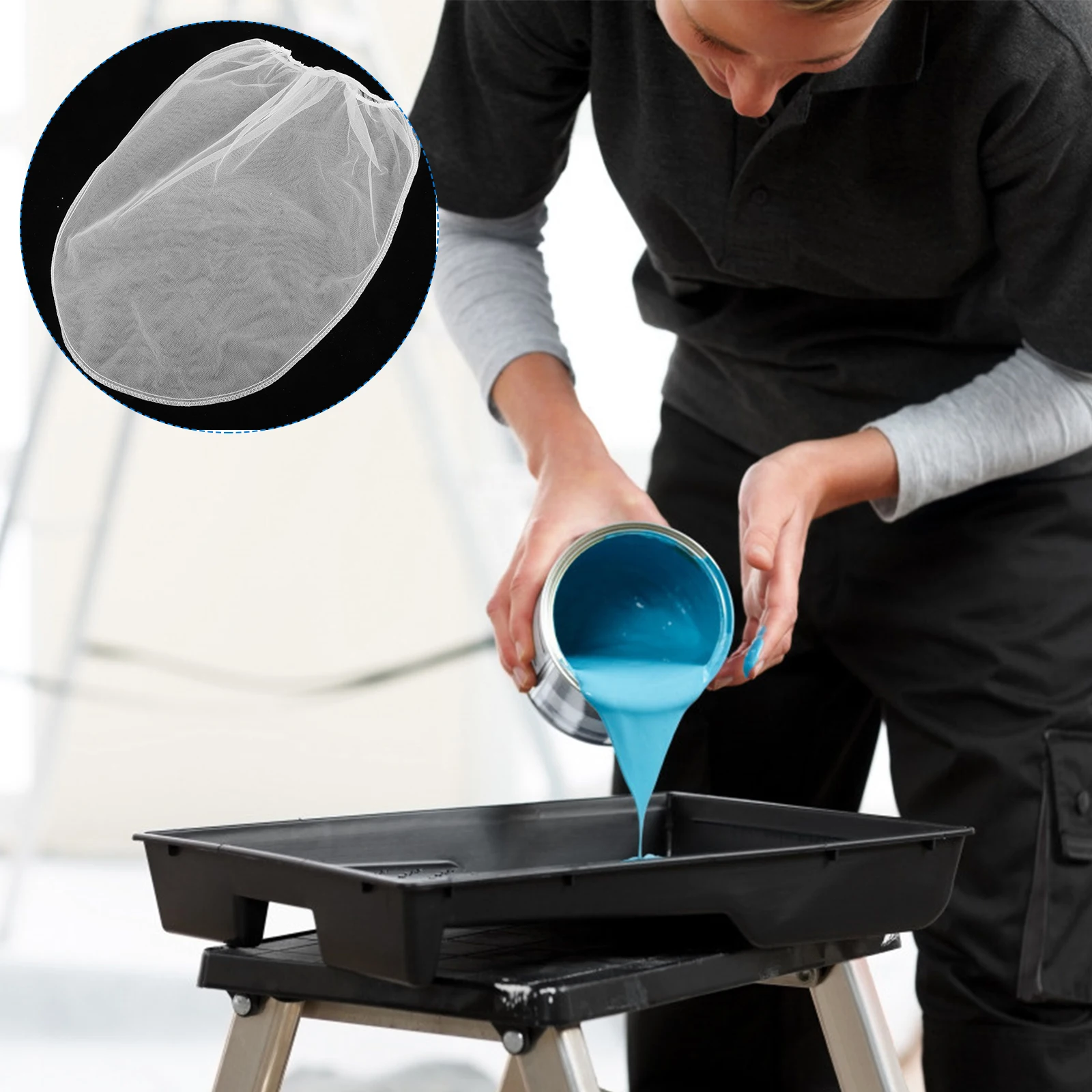 1 Stück Farbsiebbeutel, feinmaschiger Filterbeutel für glattes Malen, Sieb aus Polyestermaterial mit elastischem Mund, ideal für Zuhause