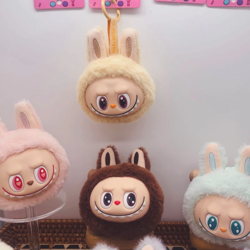 Labubu Second-Generation Anime Model Plush Small Head Keychain Bag Pendant Cute Doll Soft Plush Toy Pendant Backpack Decoration image 4
