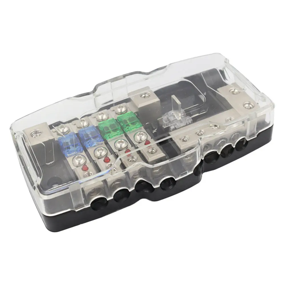 

1 Set Fuse Holder Battery Terminal Distribution Block Fused Block For Car Solar Panel Boat Trailer Atv Rv Auto