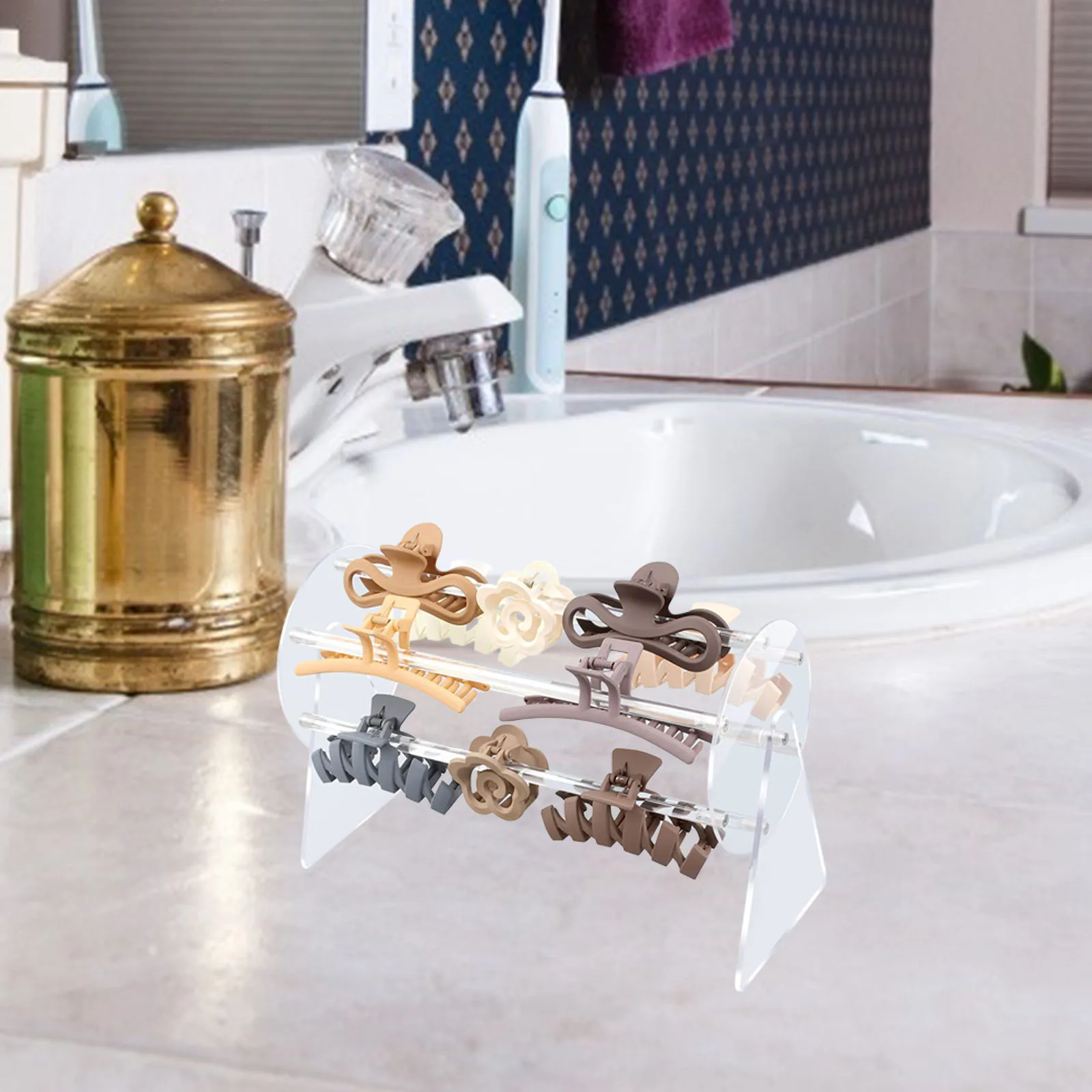 

Clear Claw Clip Holder Organizer Transparent Hair Claw Stand Durable Space-Saving Display Rack For Home Store Use