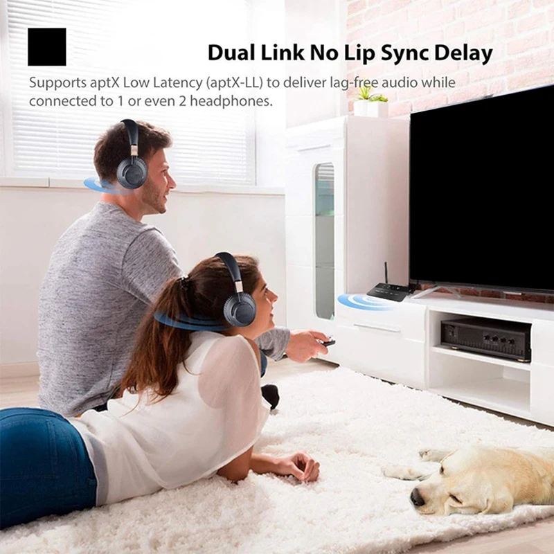 Bluetooth 5.2 Transmitter Receiver, 2-In-1 Wireless 200Ft Long Range Audio Adapter With CSR Chip, For Speaker Car