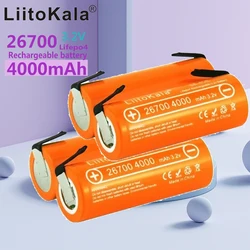 3.2V LiitoKala Lii-40E  26700 rechargeable LiFePO4 battery pack 4000mah lithium cell for 24V e-bike powe +DIY Nickel sheets