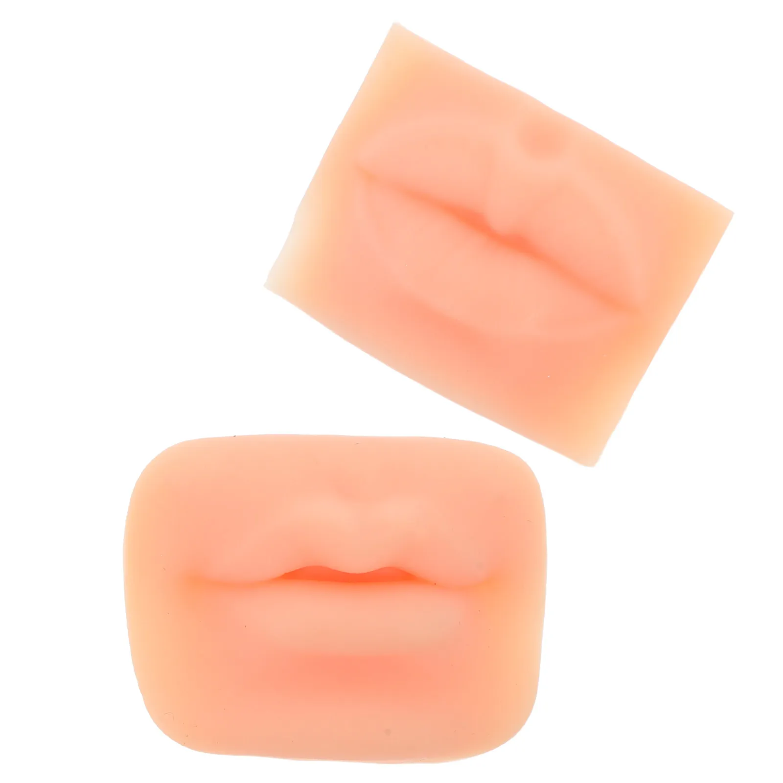

2Pcs Silicone Practice Lips 5D Realistic Texture for Makeup Tattoo Fake Skin Training Versatile Square Round Lip Molds Tattooing