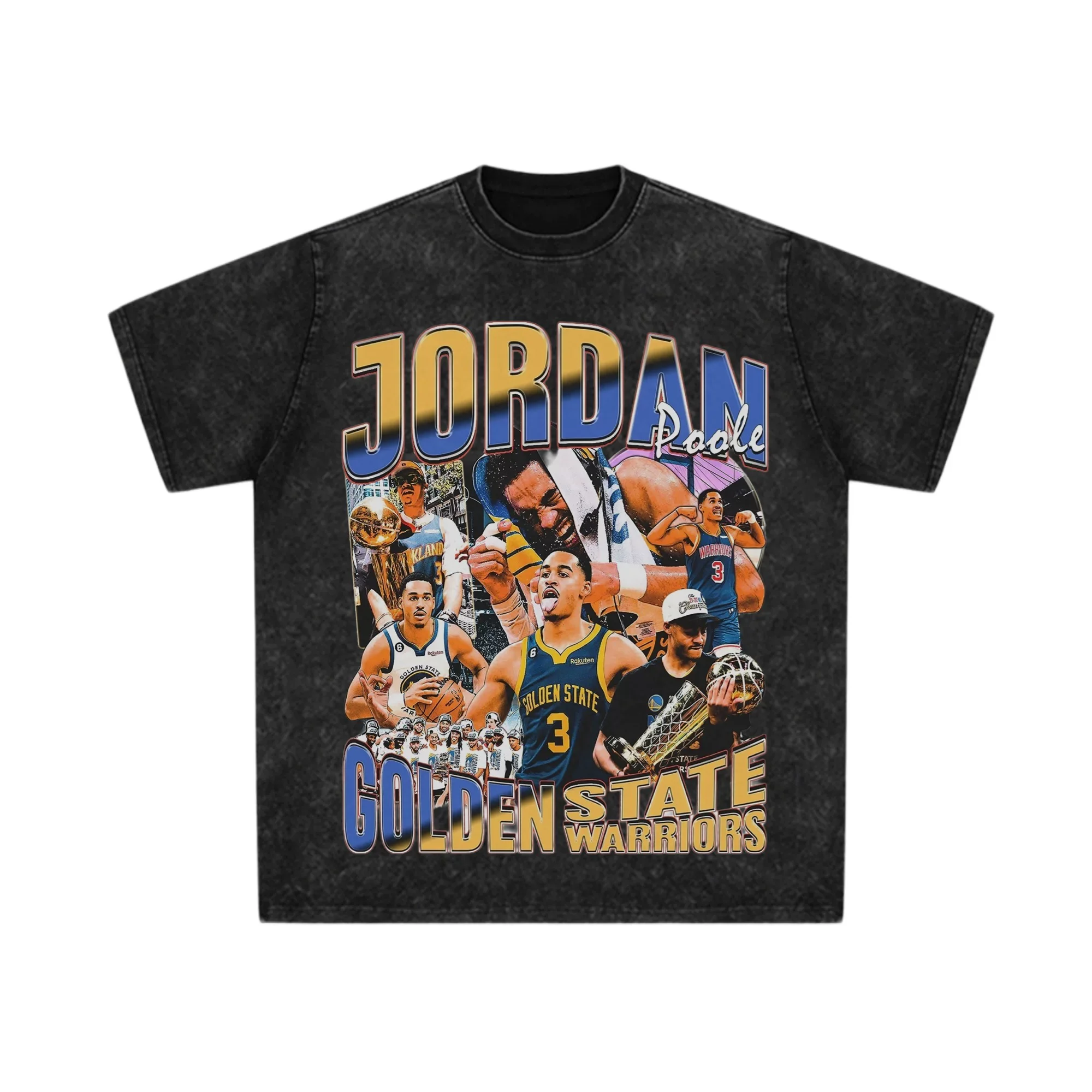 

Баскетбольная футболка Jordan Poole, большая хлопковая футболка в стиле ретро с кислотой, чемпион исполнителя, мужская и женская винтажная уличная одежда в стиле ретро