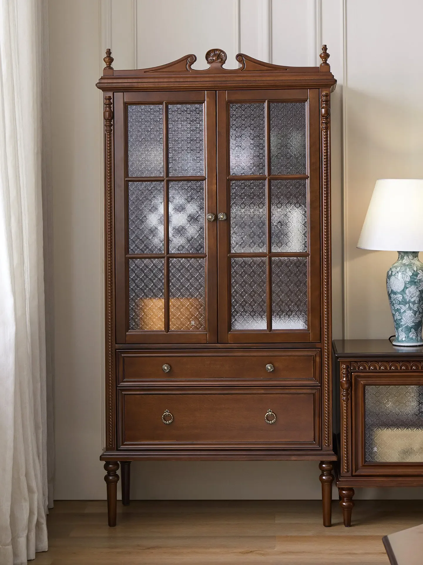 

Винный шкаф-витрина для гостиной, двухдверный декоративный комбинированный шкаф