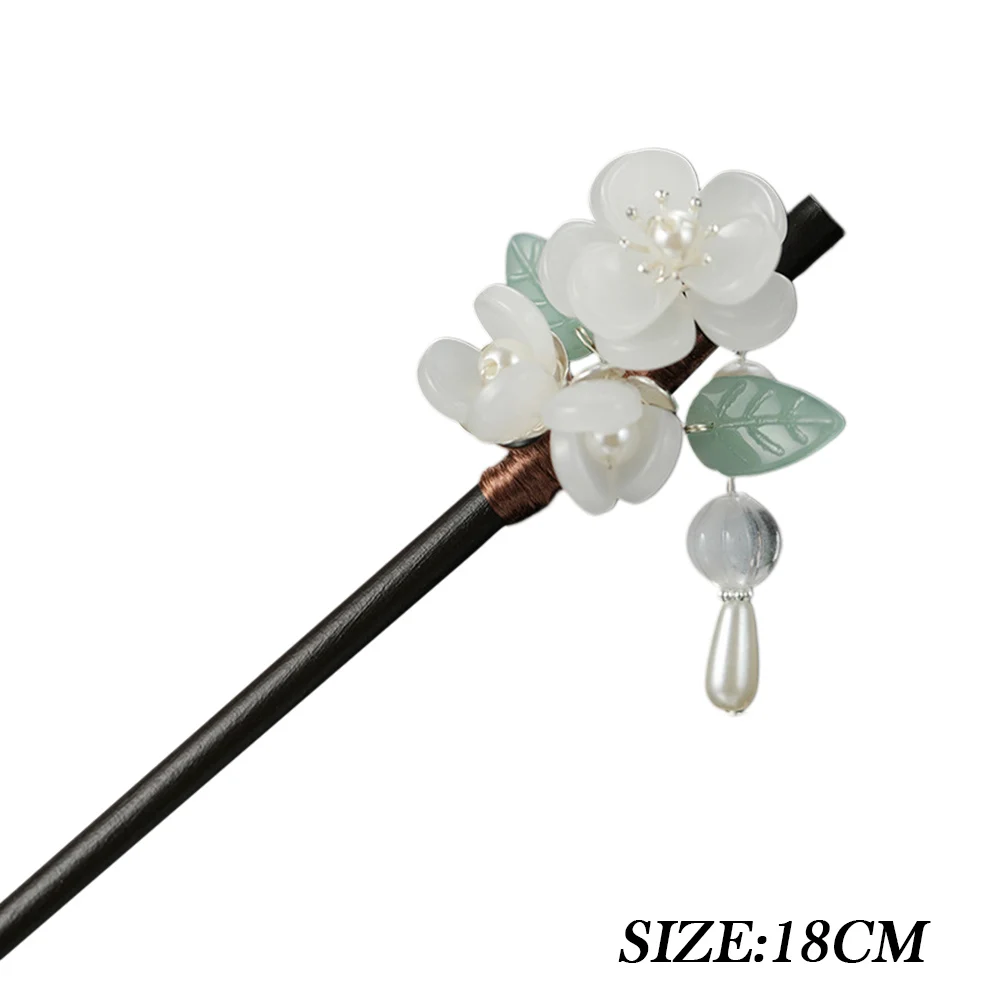 Forcina per capelli retrò con bacchette per capelli Tassek in legno di sandalo perlato per Hanfu Cosplay Gioielli per capelli con decorazioni Cheongsam cinesi