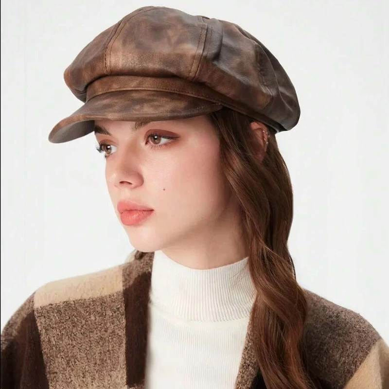 1pc Leisure Flat Top Beret Hat for Women,Adjustable Military Navy Hat with British Style,Perfect for Holiday,travel,daily Wear