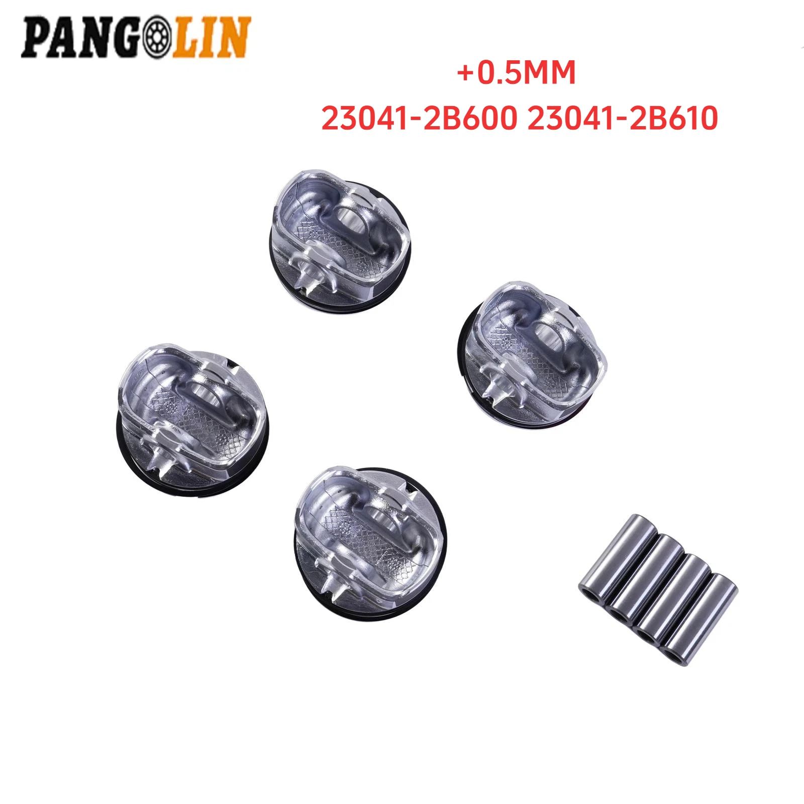 4pcs Piston&Rings Kit +0.5MM 23041-2B600 23041-2B610 For 2012-2016 Hyundai Kia Accent Rio 1.6L DOHC Car Engine Accessories Parts