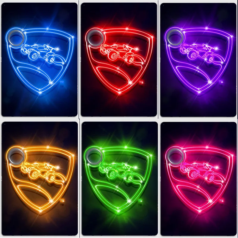 Rocket League Logo Schild Vintage Retro Poster Metallschild für Innen- und Außenbereich Raumdekoration Heim-Dekor Bar Wanddekoration