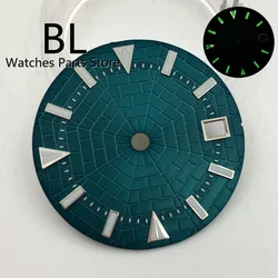 BL 29mm Blue Watch Dial Green Luminous Araneose Design Fit NH35 NH36 Automatic Mechanical Movement 3/3.8 O'clock Crown