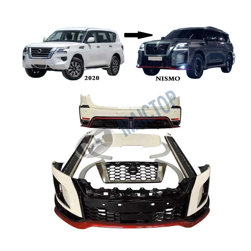 

Maictop Car Accessories Front Rear Bumper Conversion Bodykit for Patrol Y62 2020 Upgrade to Nismo Style