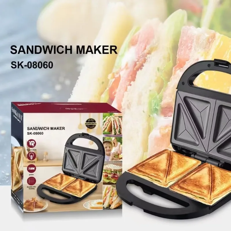 Household Breakfast Fast Heating Home  Sandwich Bread Maker Machine and Waffle Baking Toaster and Electric Panini Press Griddle