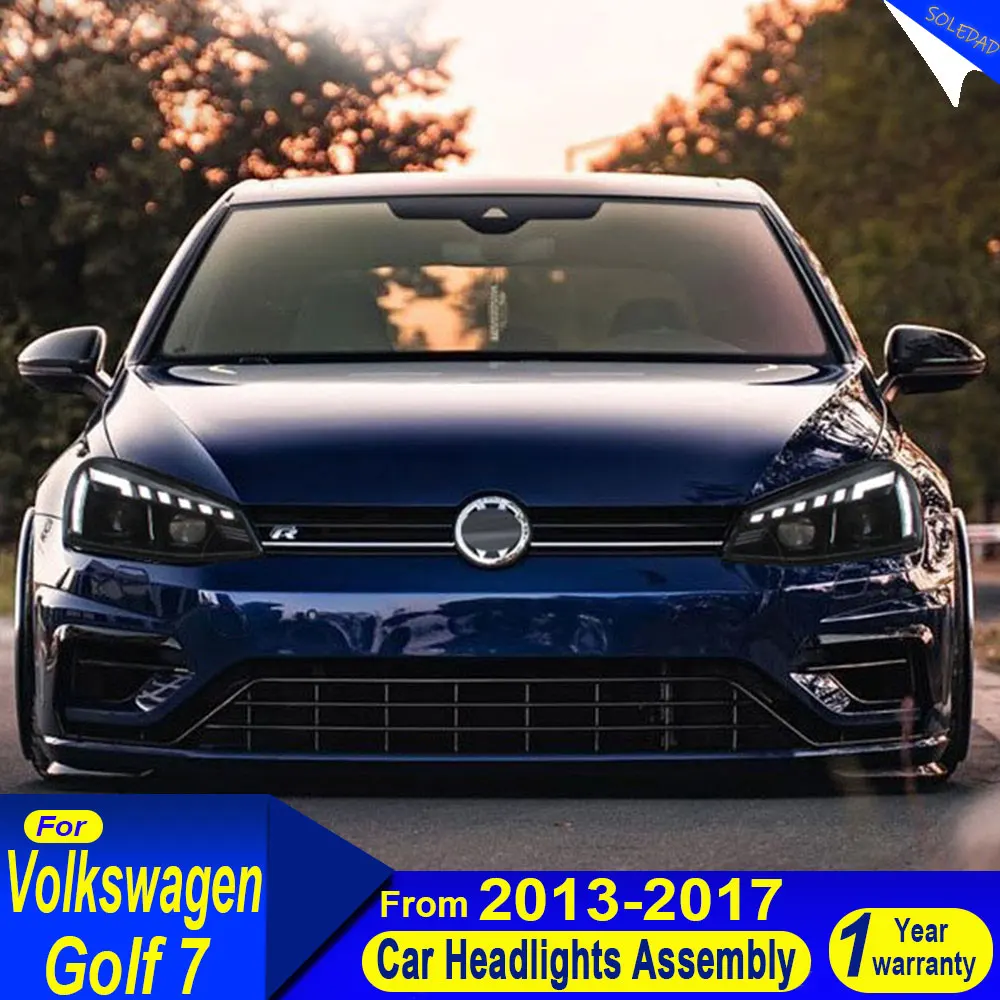 A pair Car Headlight Assembly For VW Golf 7 2013 2014 2015 2016 2017 2018 LED Head Lamp Car Turning Light Parts Plug And Play