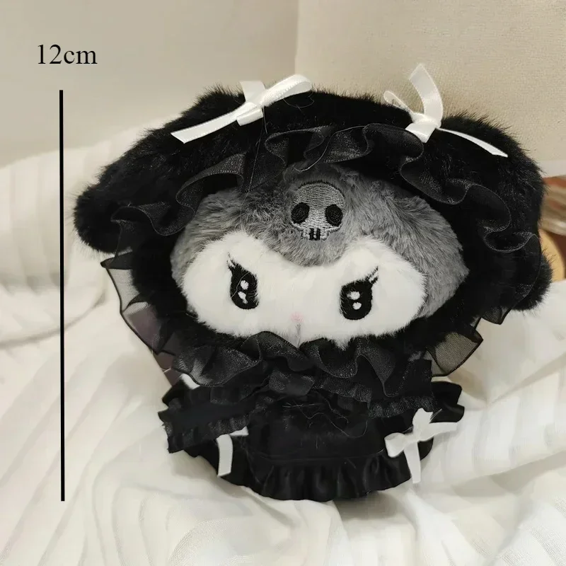 Sanrio Kawaii Anime Lolita My Melody Kuromi juguete de peluche 12cm bolsa decoración colgante muñeco de peluche llavero regalos para niños