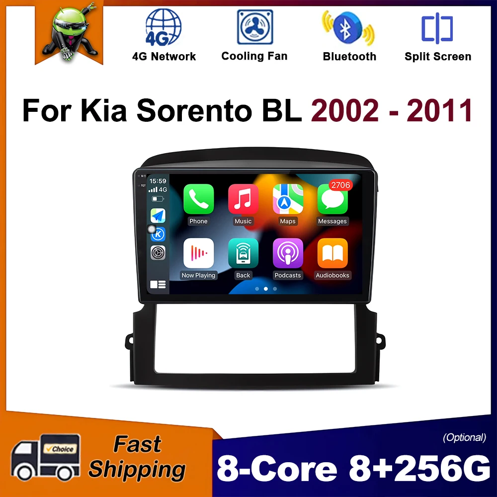 

9 inch Android OS Car Radio for Kia Sorento BL 2002 - 2011 Multimedia Stereo Player GPS Navigation Wireless Carplay WiFi DSP