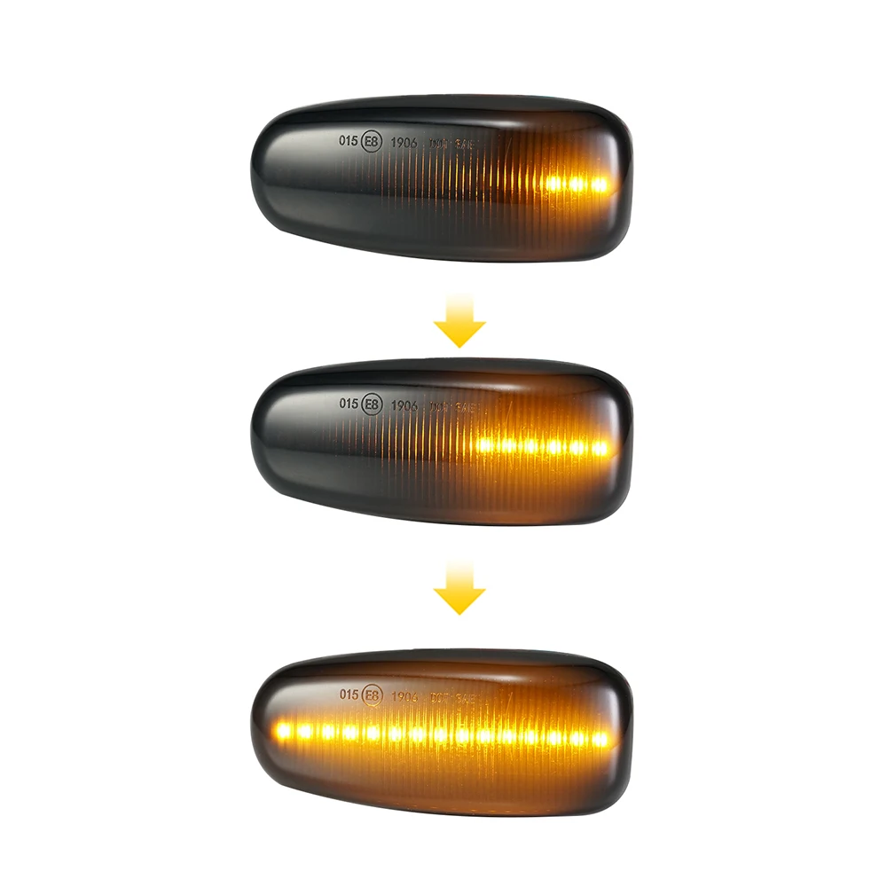 For Mercedes Benz E-Class W210 C-Class W202 W208 SLK CLK LED Dynamic Side Marker Light Sequential Blinker Turn Signal Lamp