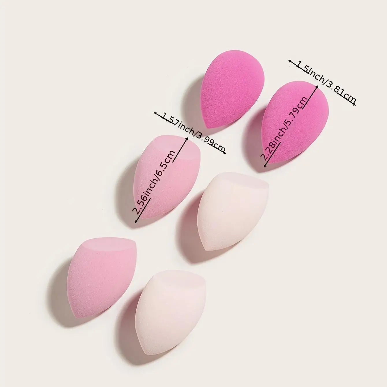 6 Pcs Makeup Sponges Set Including 2 Pcs Water Drop Shaped And 4 Pcs Slanted Cut Makeup Sponge Blender For Cream Powder And Liqu